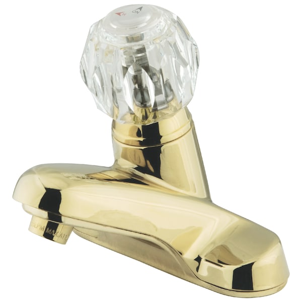 4" Centerset Bathroom Faucet, Polished Brass
